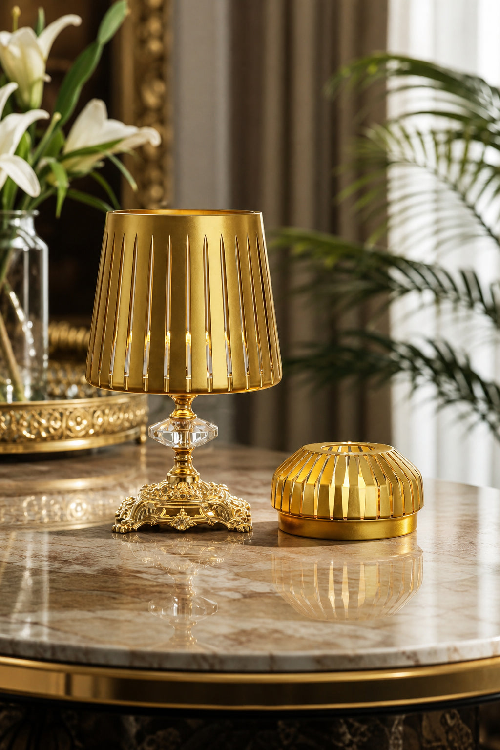 Kesme Kristal Ayaklı Kapaklı Peçetelik - Pearl Vertical Desen Sunumluk, 1 Adet
