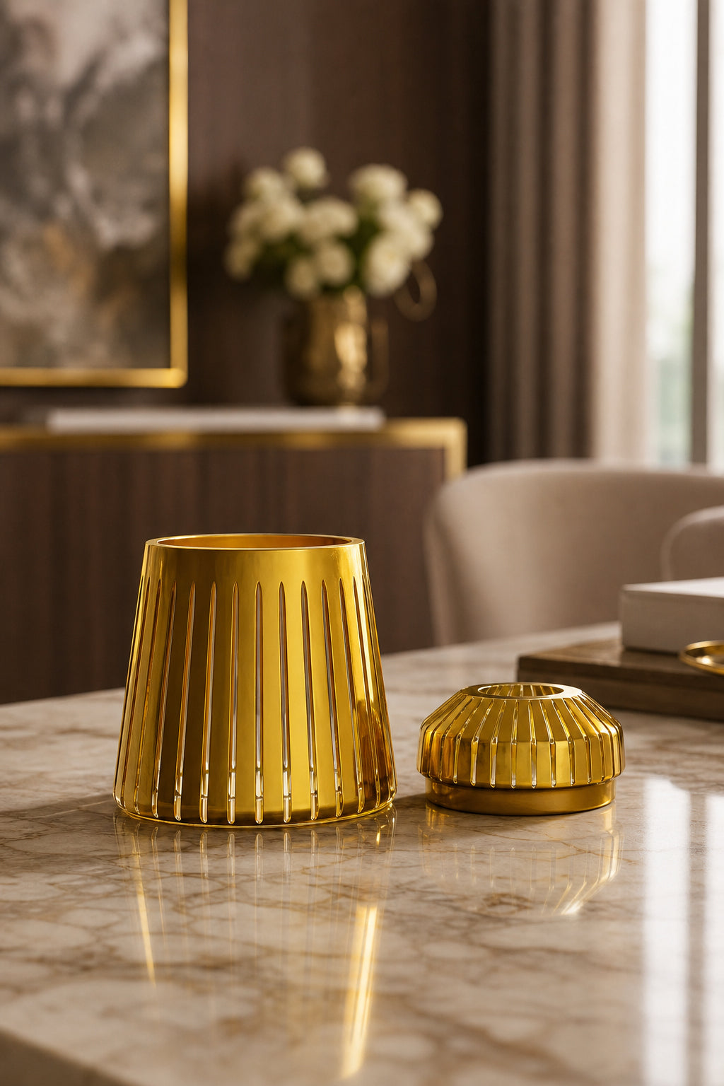 Kesme Kristal Kapaklı Peçetelik - Merkür Pearl Vertical Desen Sunumluk, 1 Adet