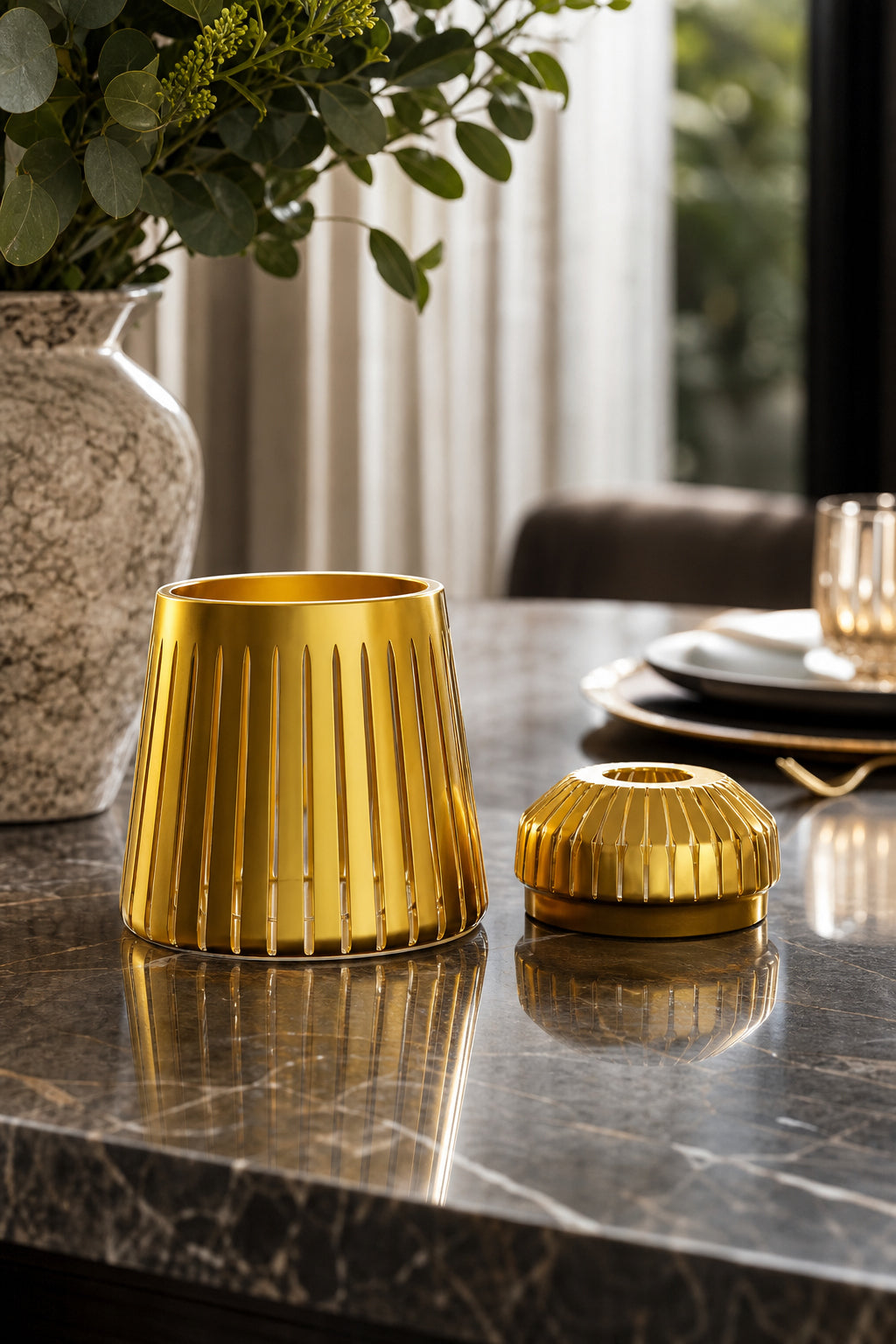 Kesme Kristal Kapaklı Peçetelik - Merkür Pearl Vertical Desen Sunumluk, 1 Adet