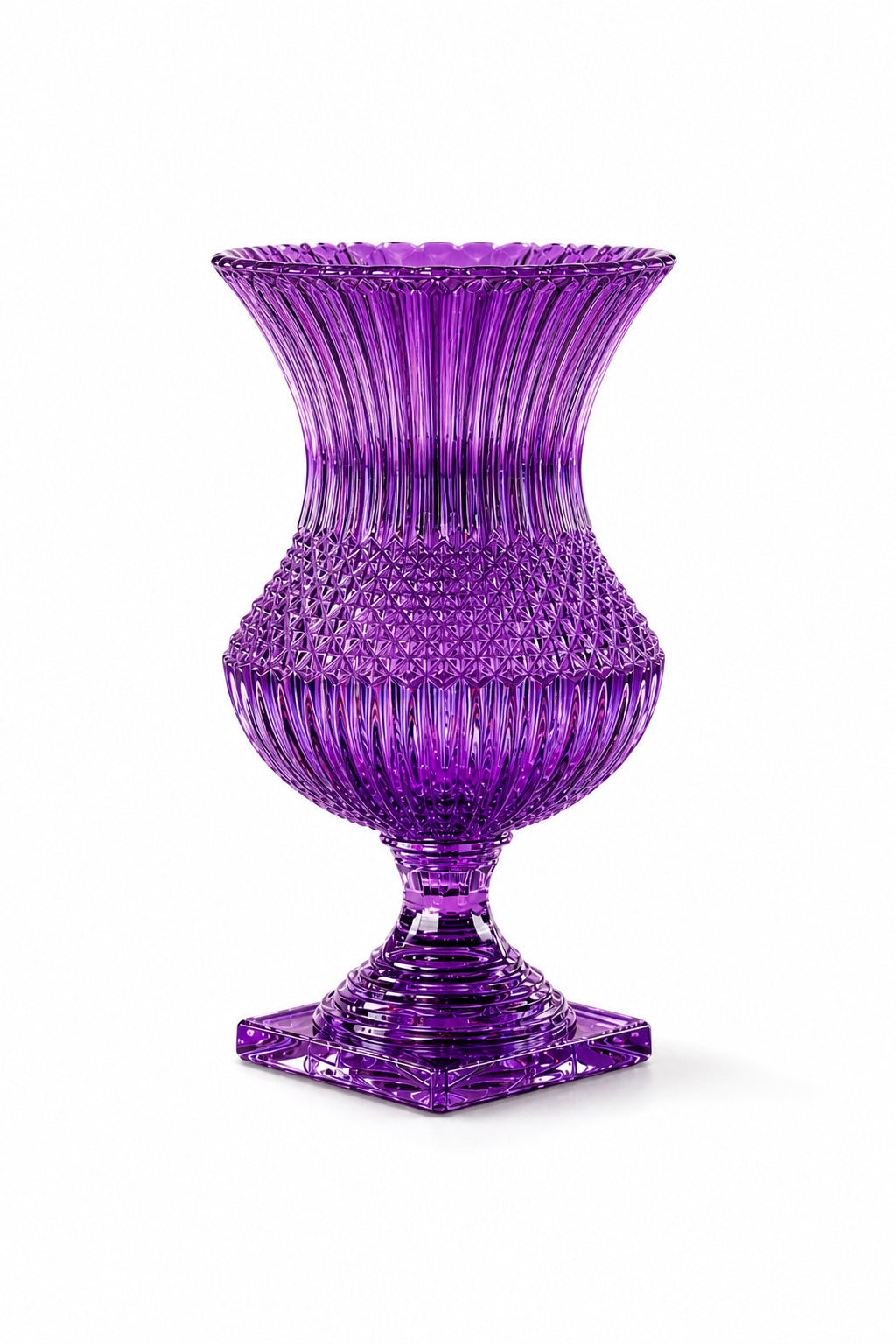Saray Model Lüks Ayaklı Kristal Vazo 39x20 cm - Dekoratif Salon Vazosu, 1 Adet