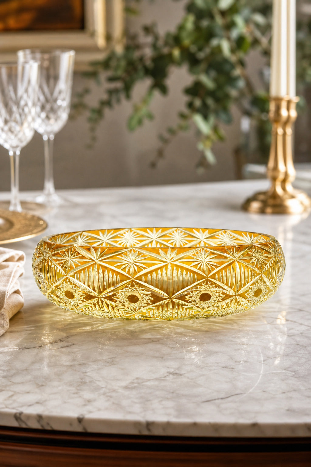 Kristal Sunumluk Kase 28 cm - Avangart Vizyon Dekoratif Sofra Kasesi, 1 Adet