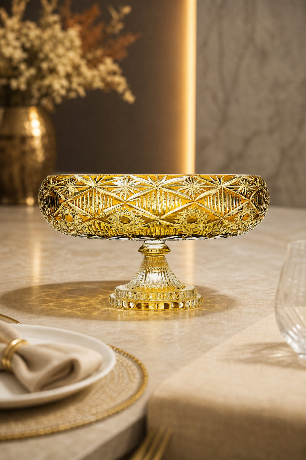 Kristal Sunumluk Kase 28 cm - Avangart Vizyon Dekoratif Sofra Kasesi, 1 Adet