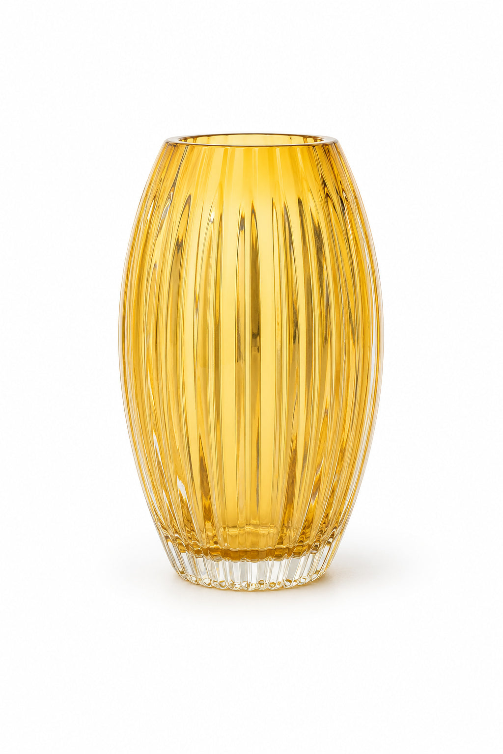 Kesme Kristal Vazo 30x12 cm - Vertical Desen Büyük Boy Dekoratif Vazo, 1 Adet