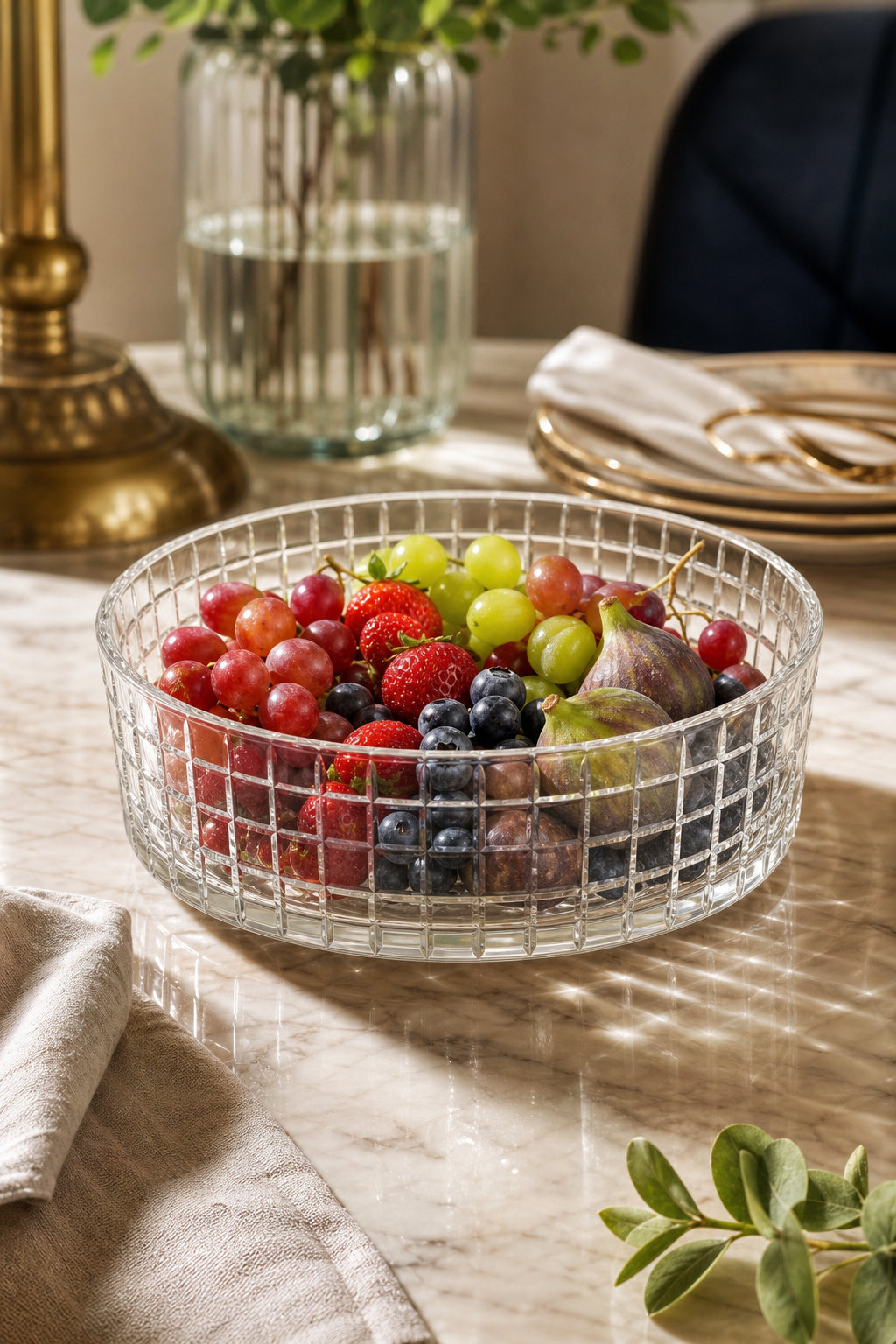 Kristal Meyvelik 25 cm - Aspendos Model Sunumluk Kase, 1 Adet