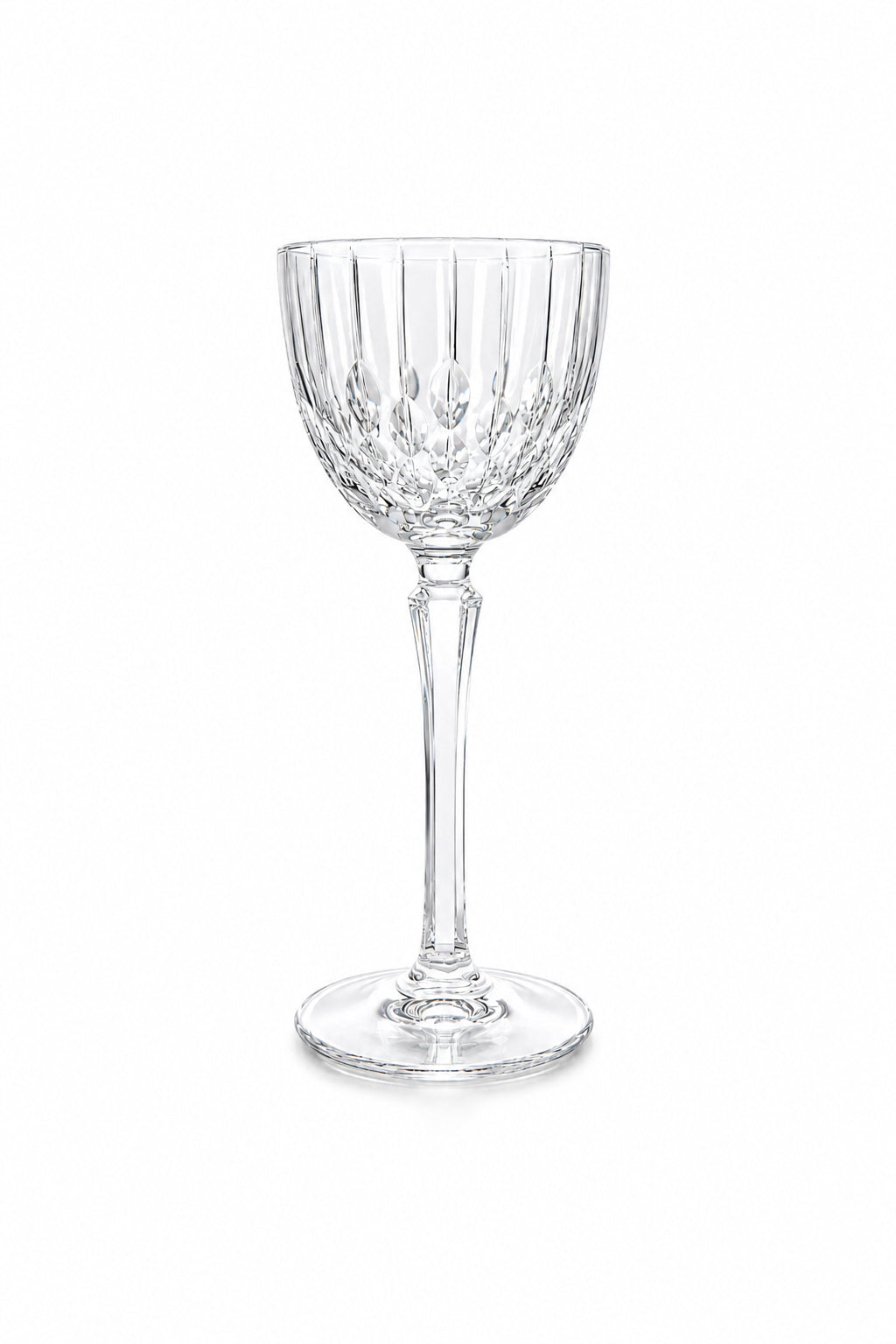 Kesme Kristal Ayaklı Kadeh 165 cc - Damla Desen Lüks Kadeh, 1 Adet