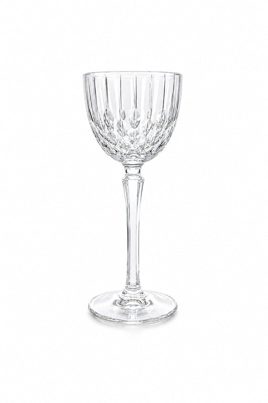 Kesme Kristal Ayaklı Kadeh 165 cc - Damla Desen Lüks Kadeh, 1 Adet