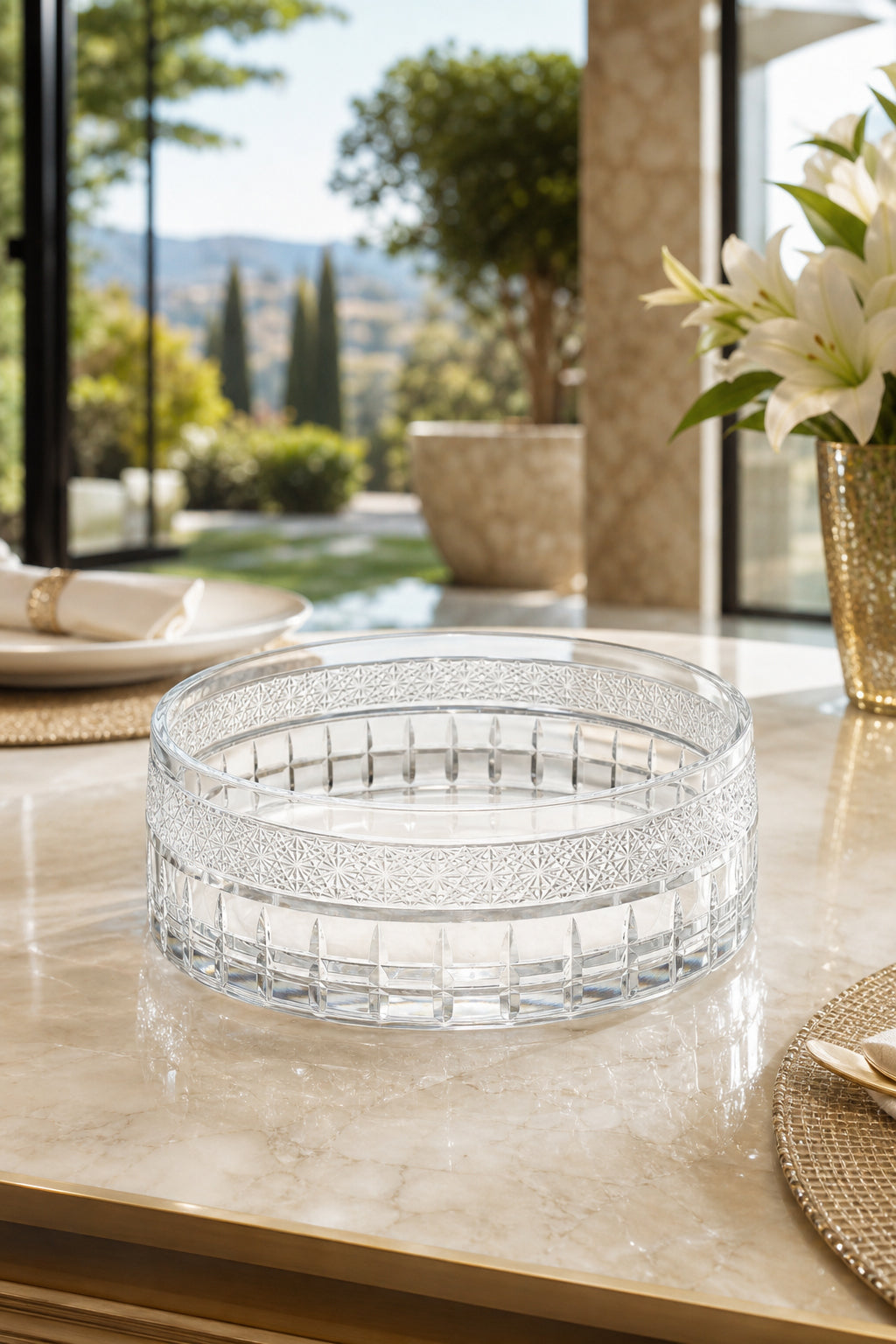 Kesme Kristal Büyük Kase - Merkür Eternal Model Sunumluk, 1 Adet