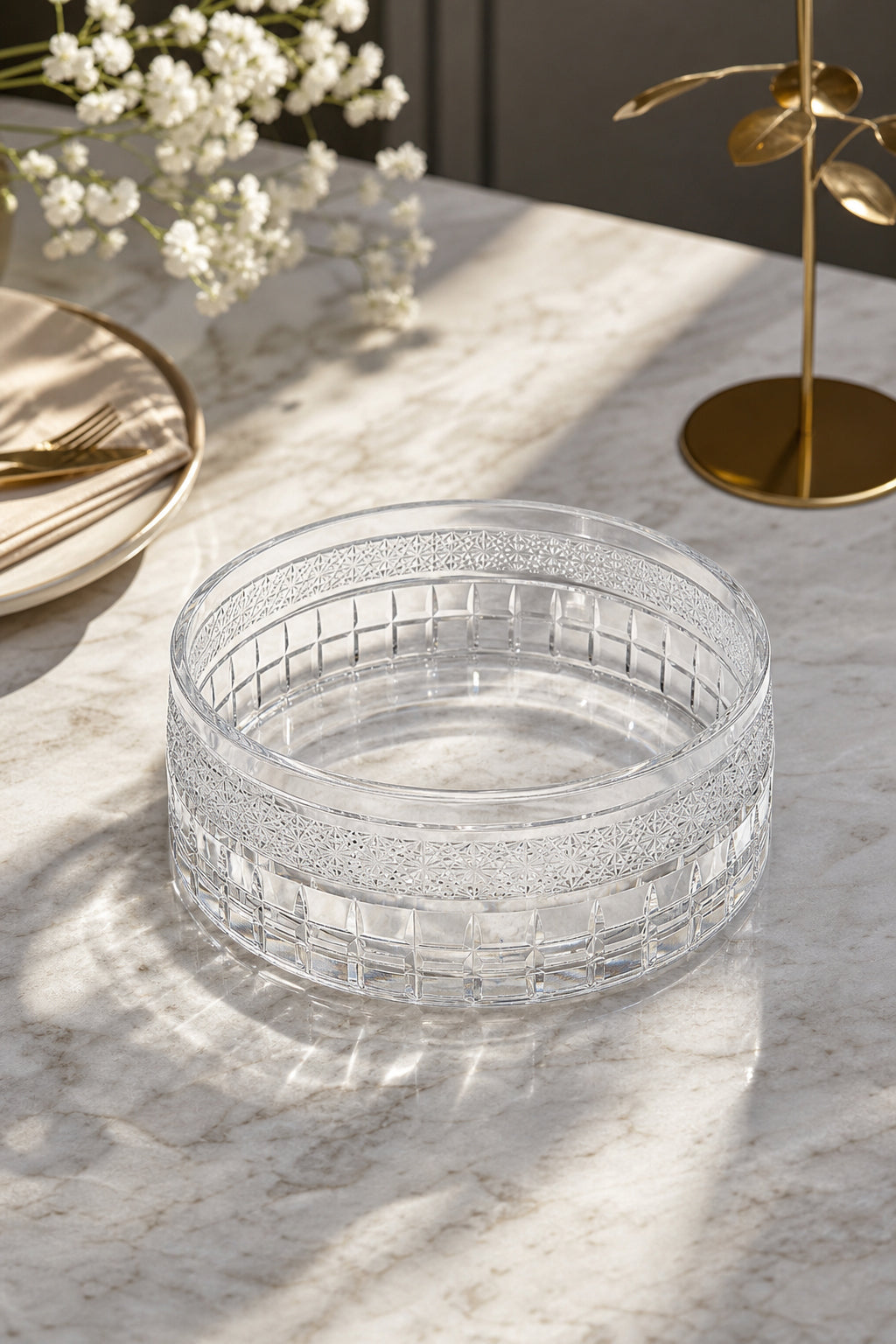 Kesme Kristal Büyük Kase - Merkür Eternal Model Sunumluk, 1 Adet