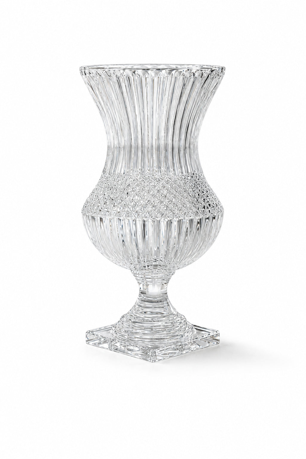 Saray Model Lüks Ayaklı Kristal Vazo 39x20 cm - Dekoratif Salon Vazosu, 1 Adet
