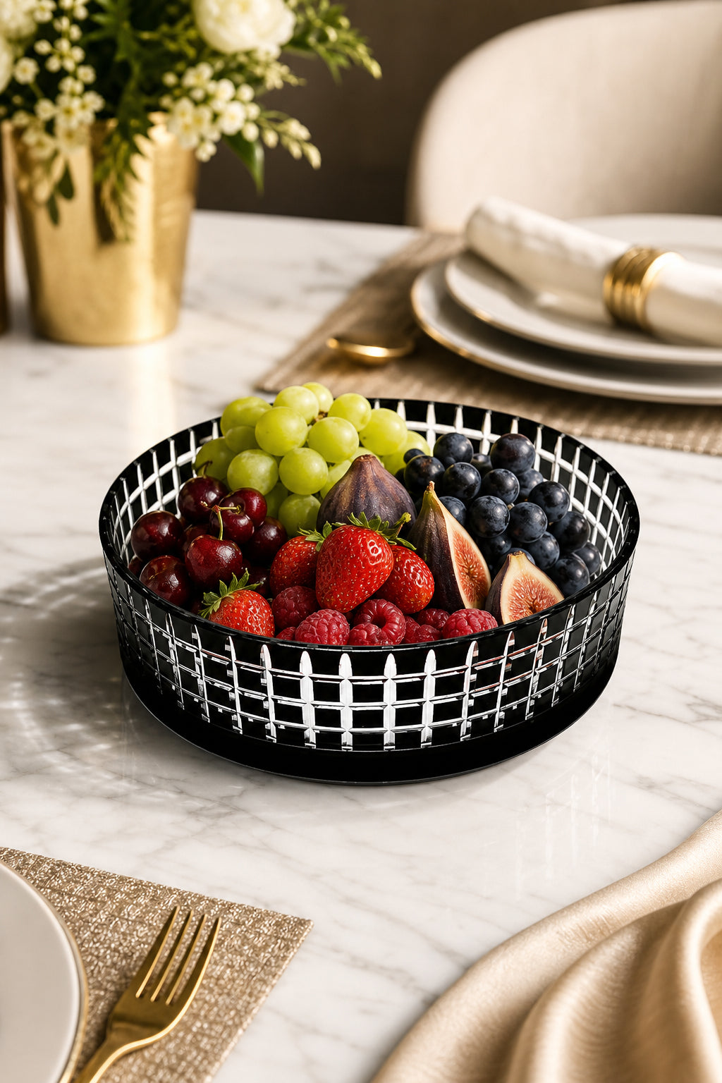 Kristal Meyvelik 25 cm - Aspendos Model Sunumluk Kase, 1 Adet