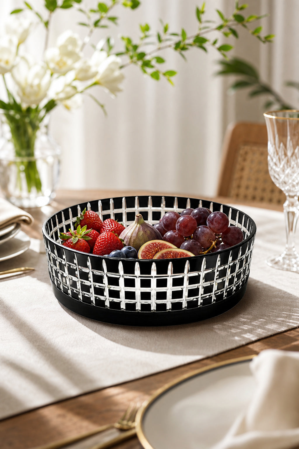Kristal Meyvelik 25 cm - Aspendos Model Sunumluk Kase, 1 Adet