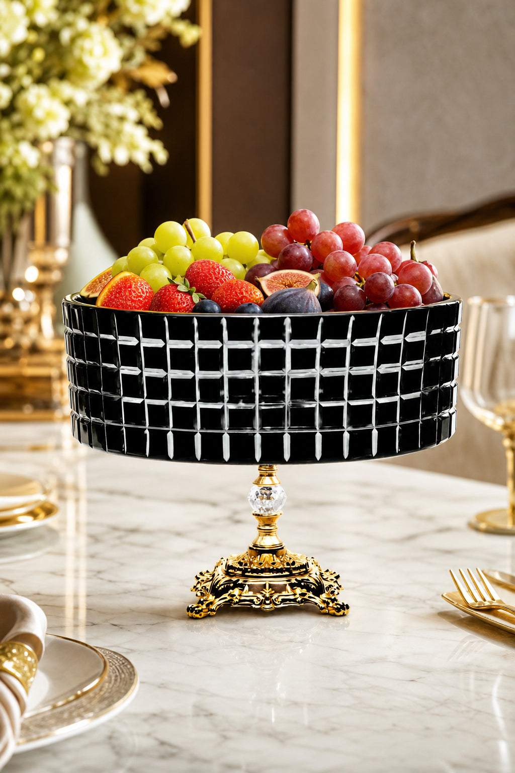 Kristal Meyvelik 25 cm - Aspendos Model Sunumluk Kase, 1 Adet