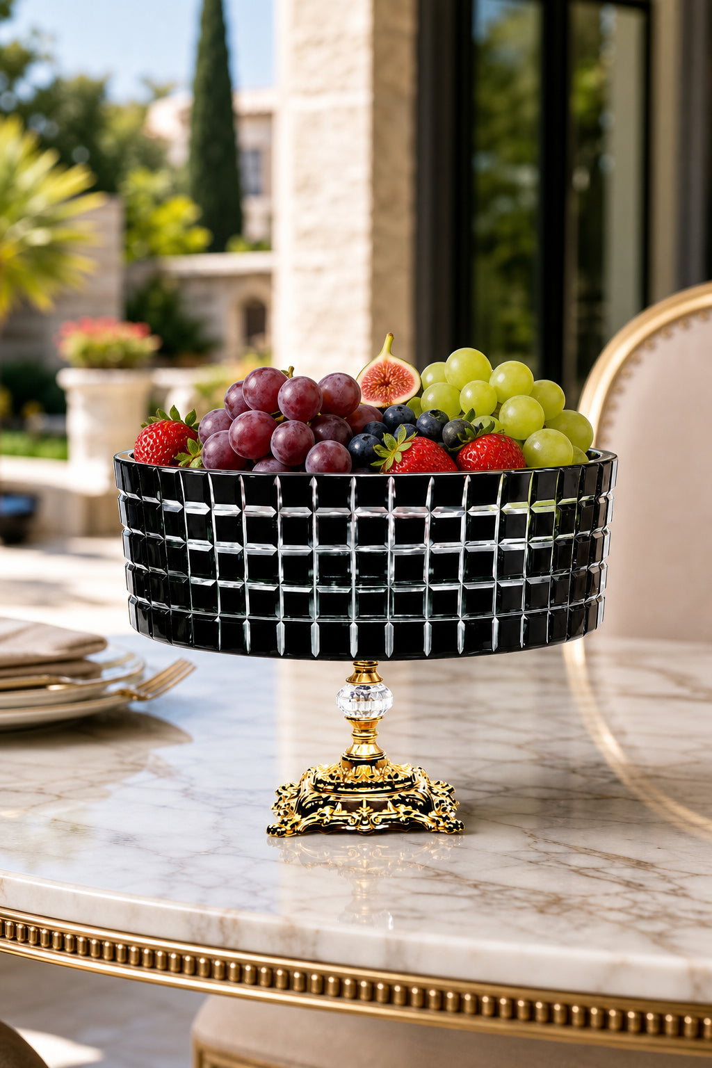 Kristal Meyvelik 25 cm - Aspendos Model Sunumluk Kase, 1 Adet