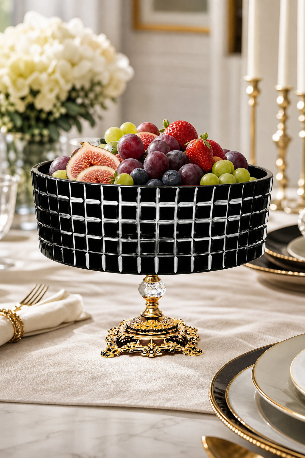 Kristal Meyvelik 25 cm - Aspendos Model Sunumluk Kase, 1 Adet
