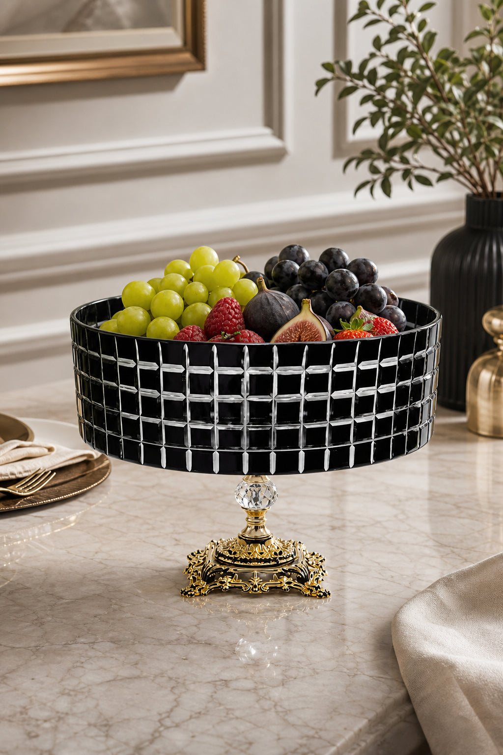Kristal Meyvelik 25 cm - Aspendos Model Sunumluk Kase, 1 Adet