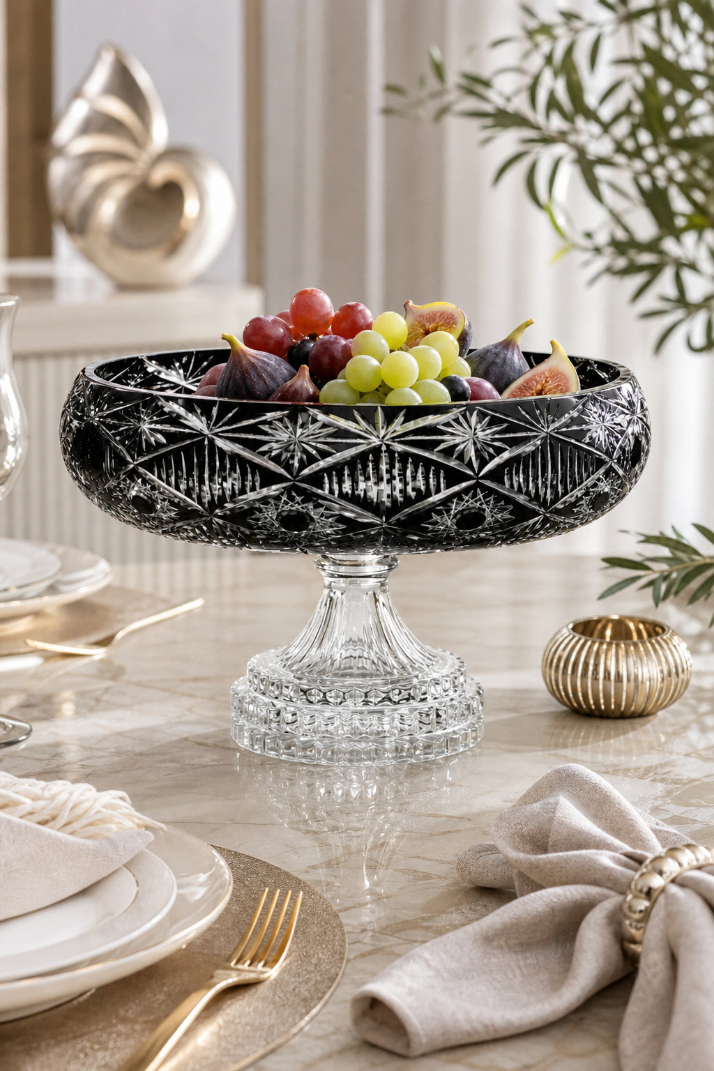 Kristal Sunumluk Kase 28 cm - Avangart Vizyon Dekoratif Sofra Kasesi, 1 Adet