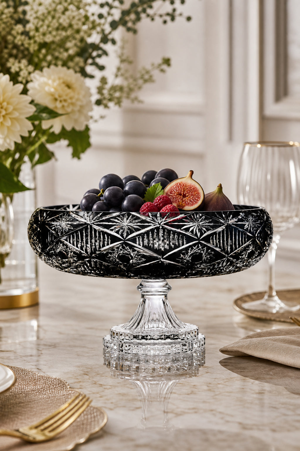 Kristal Sunumluk Kase 28 cm - Avangart Vizyon Dekoratif Sofra Kasesi, 1 Adet