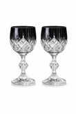 Bohemia Renkli Kristal Ayaklı Kadeh 150 ml - Küpeli Damla Kahve Yanı Su Bardağı, 2 Adet