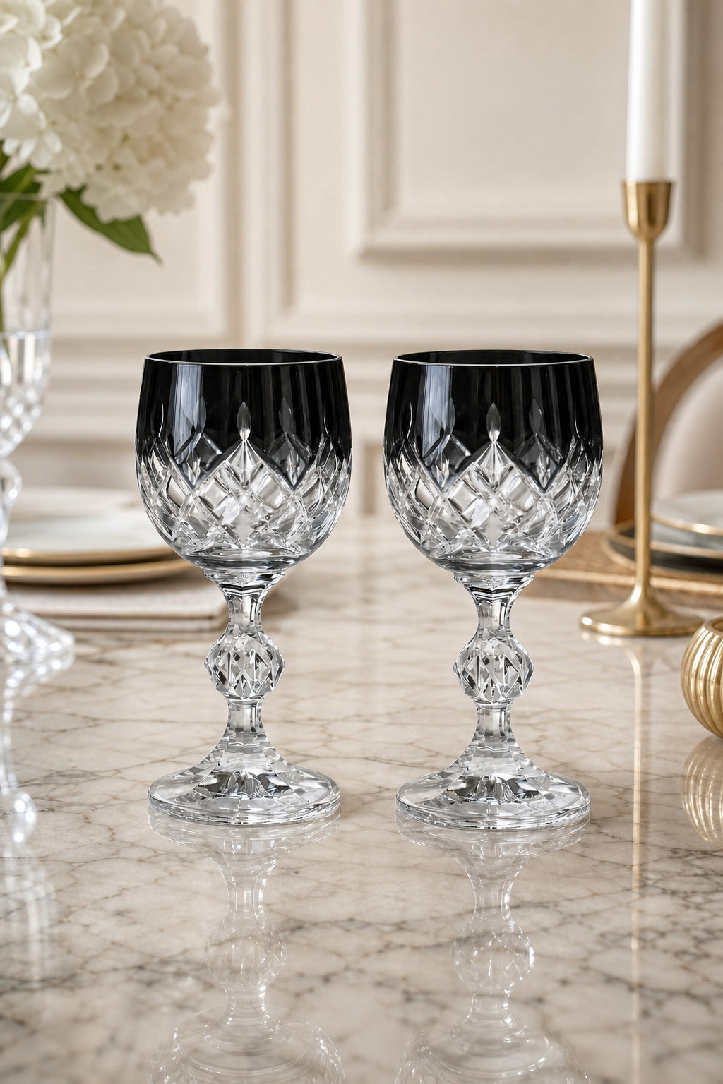 Bohemia Renkli Kristal Ayaklı Kadeh 150 ml - Küpeli Damla Kahve Yanı Su Bardağı, 2 Adet