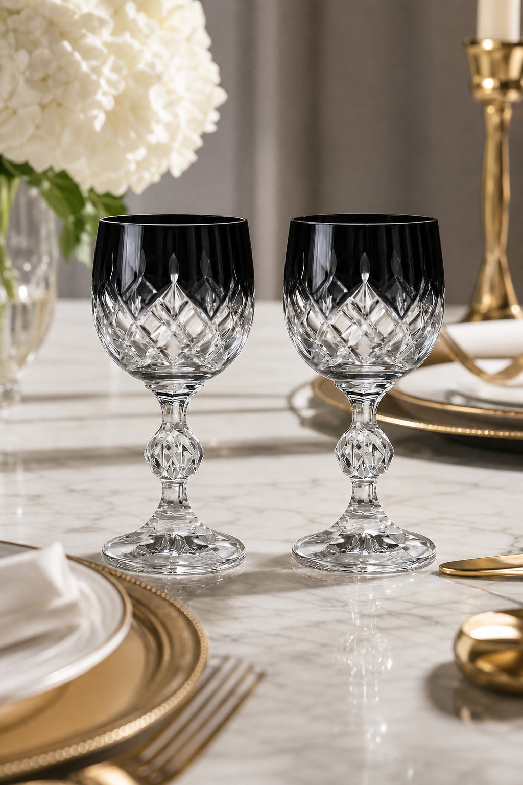 Bohemia Renkli Kristal Ayaklı Kadeh 150 ml - Küpeli Damla Kahve Yanı Su Bardağı, 2 Adet