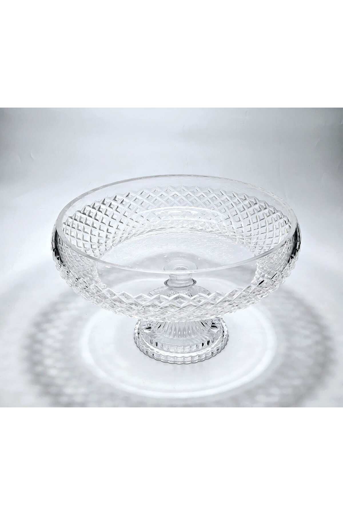 28CM Karizma Ayaklı Meyvelik Sunumluk Lüks Kesme Kristal