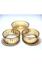 KESME KRİSTAL 3'LÜ AMBER SOFRA SUNUM SETİ