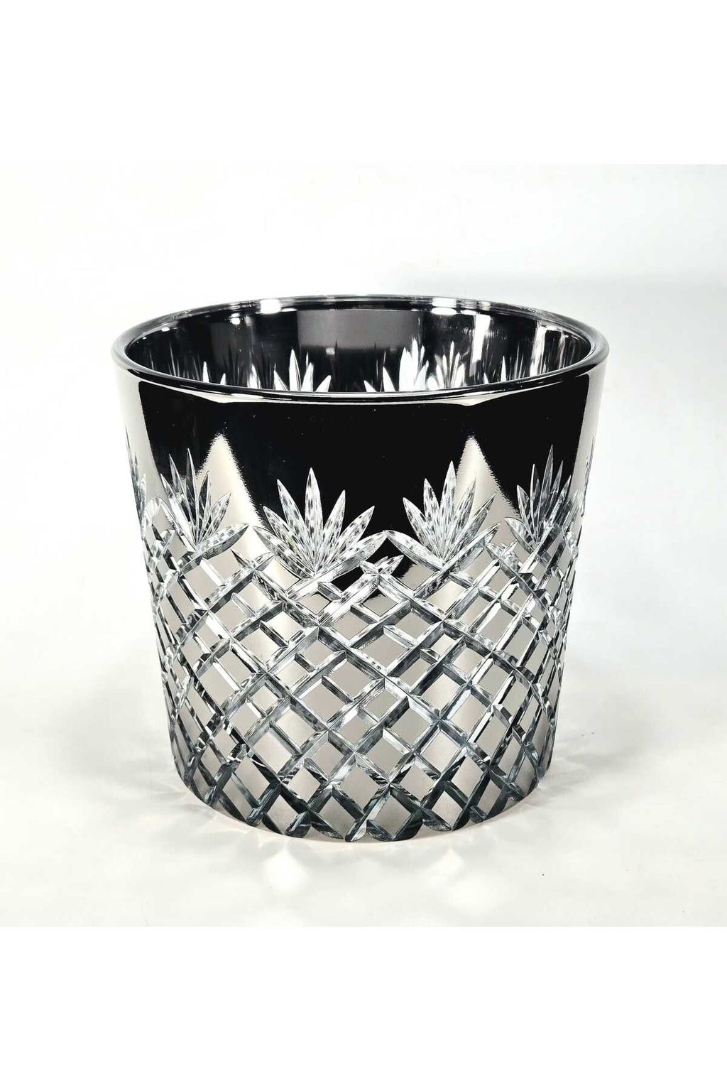 El Yapımı Kristal Kesim Titanyum Kaplama Elegance Ananas Desenli Vazo