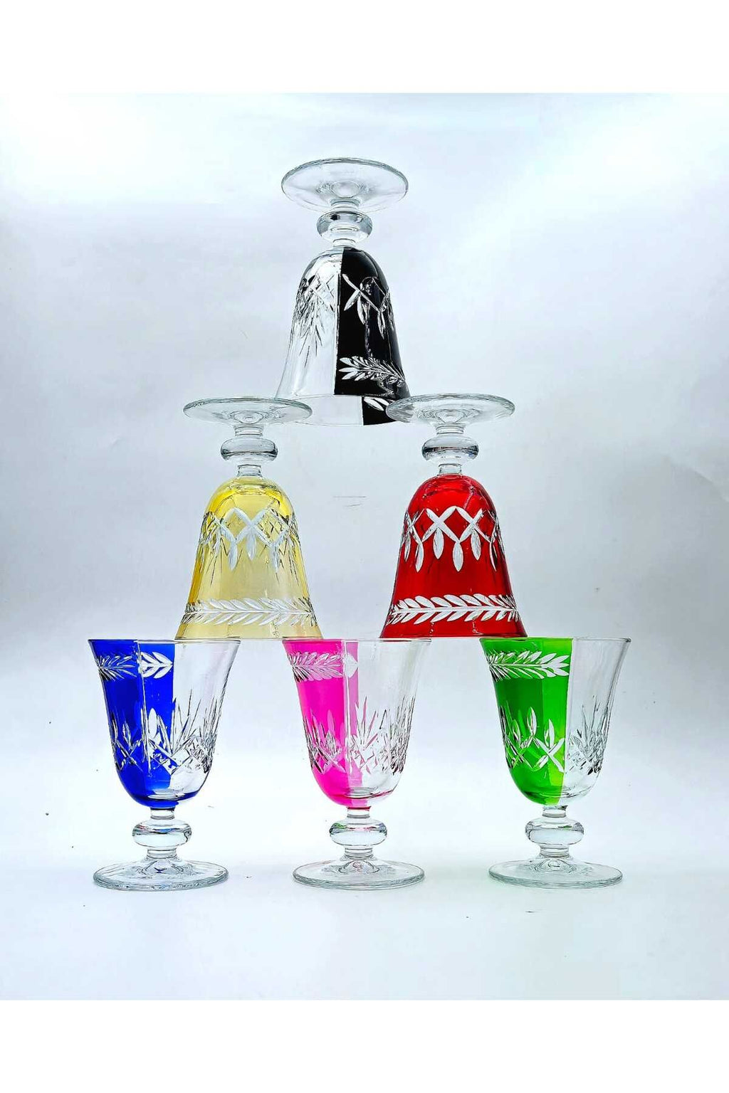 6'LI Kesme KRİSTAL EL işçiği LÜKS MEŞRUBAT BARDAĞI 200ml
