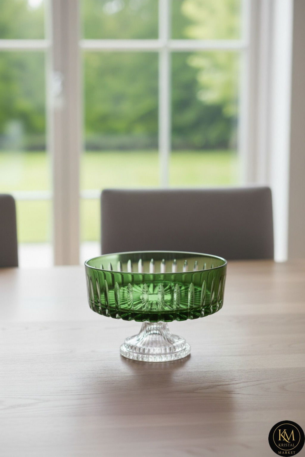 KRİSTAL KESME DEKOR SOFRA KASE SUNUMLUK MEYVELİK 25CM