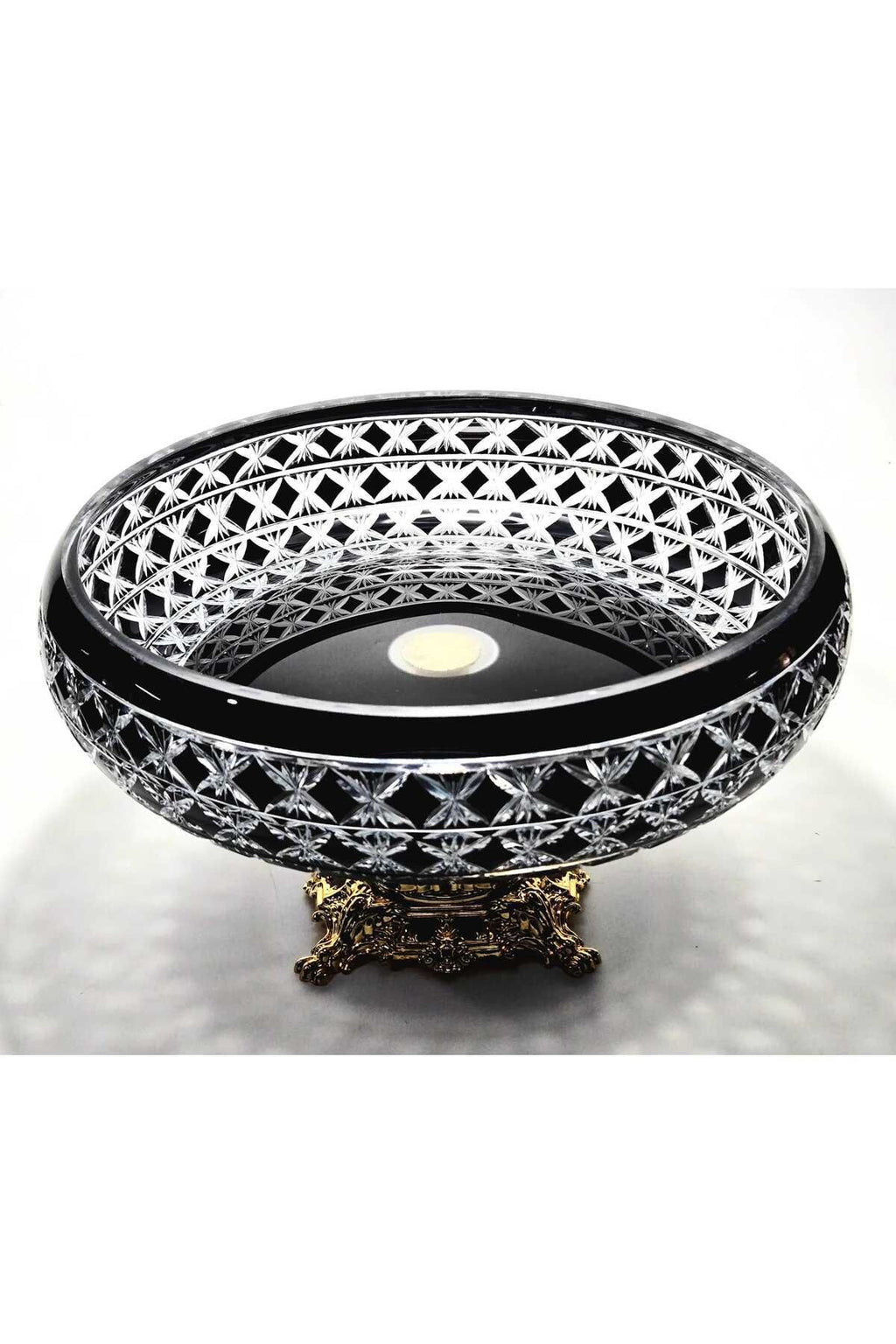 El Yapımı Kristal Desenli 28 Cm Dekoratif Sunumluk Sofra Sunum Kasesi