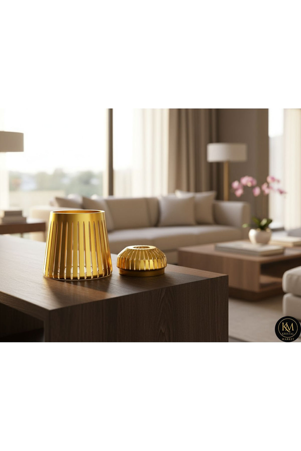 El Yapımı Kesme Kristal Pearl Vertical Desen Ayaksız Dekoratif Sunumluk Kapaklı Peçetelik Mumluk