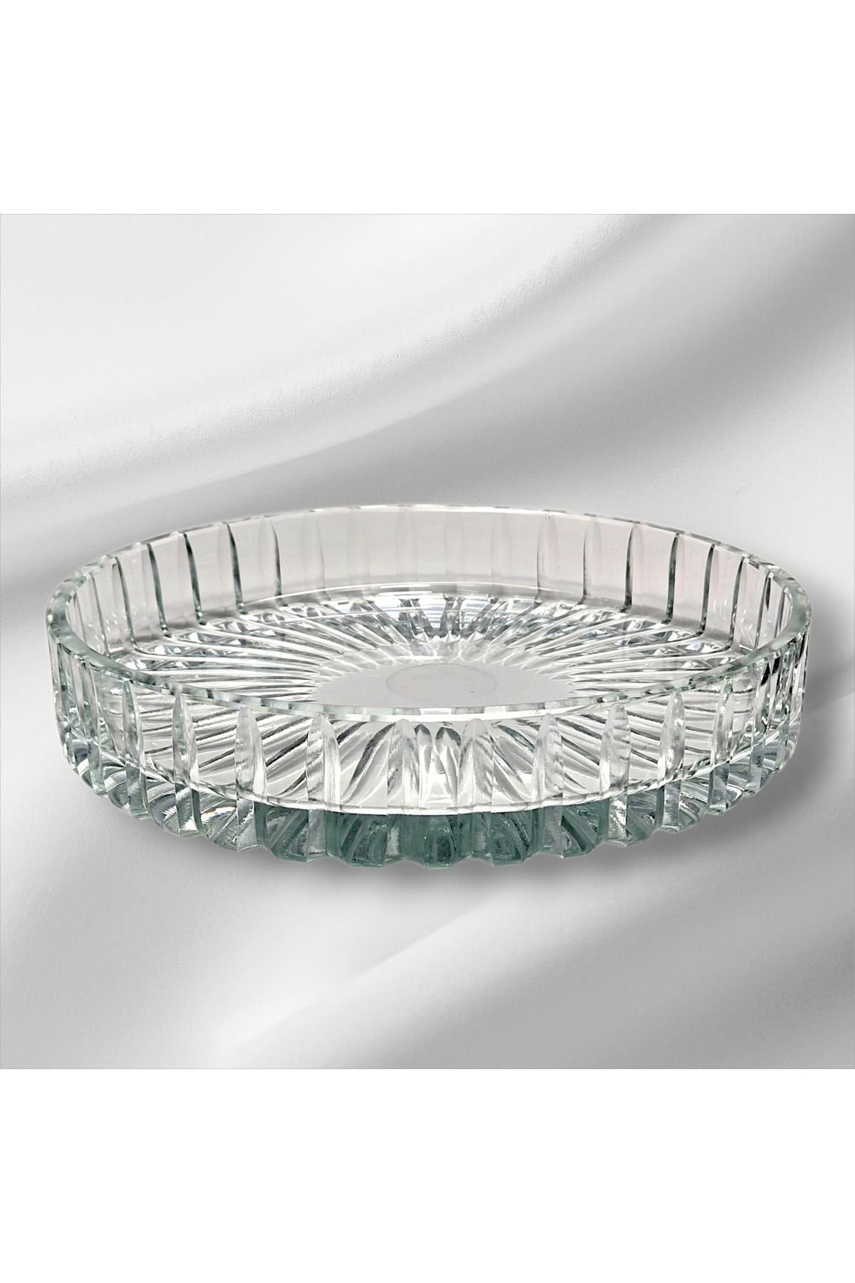 El Yapımı Kristal Vertical Kesim 25 Cm Dekoratif Sunumluk Kase