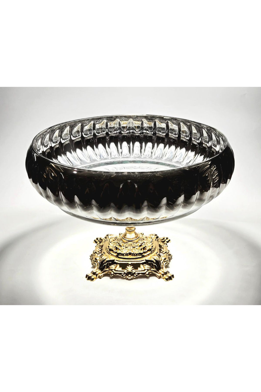 El Yapımı Titanyum Kaplama Silver Dekoratif Sunumluk Meyvelik Kase