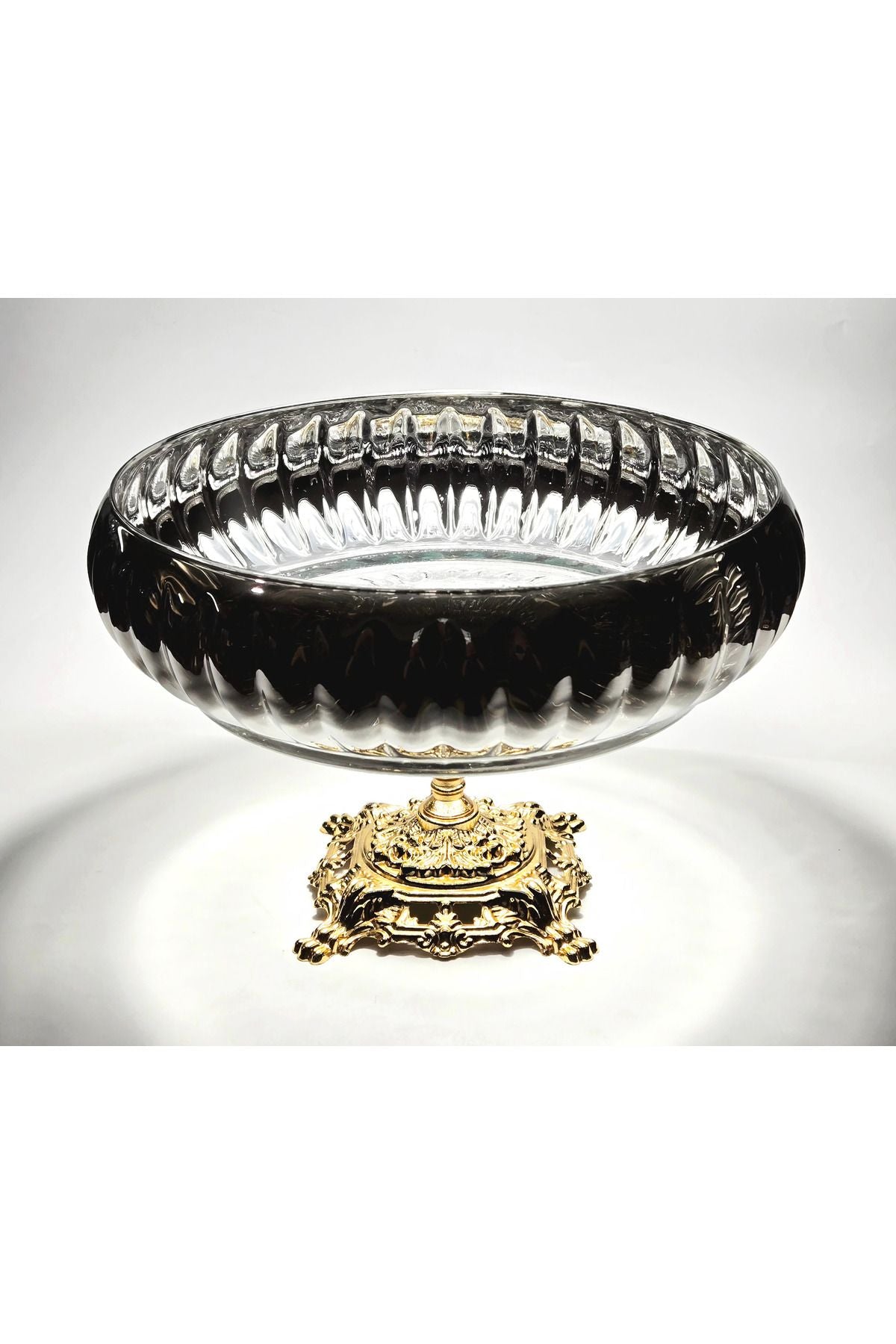 El Yapımı Titanyum Kaplama Silver Dekoratif Sunumluk Meyvelik Kase