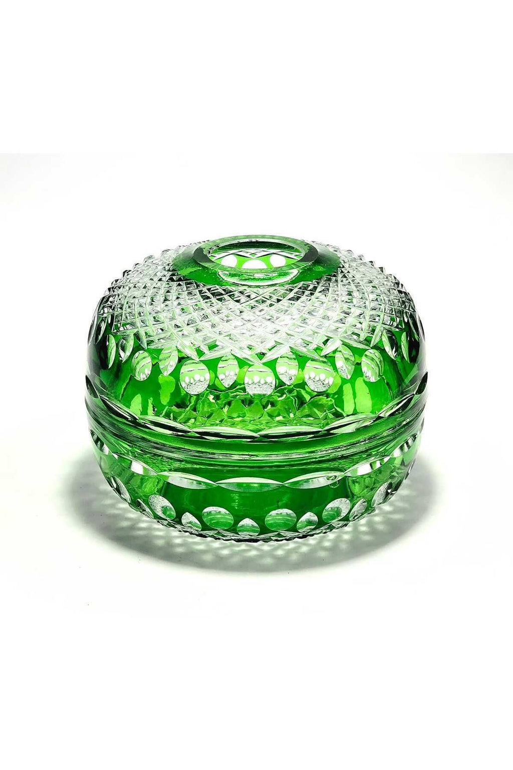 El Yapımı Kesme Kristal Royal Desen Dekoratif Sunumluk Kapalı Peçetelik Mumluk