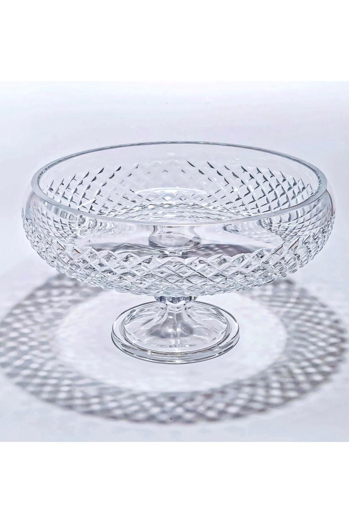 28CM Karizma Ayaklı Meyvelik Sunumluk Lüks Kesme Kristal