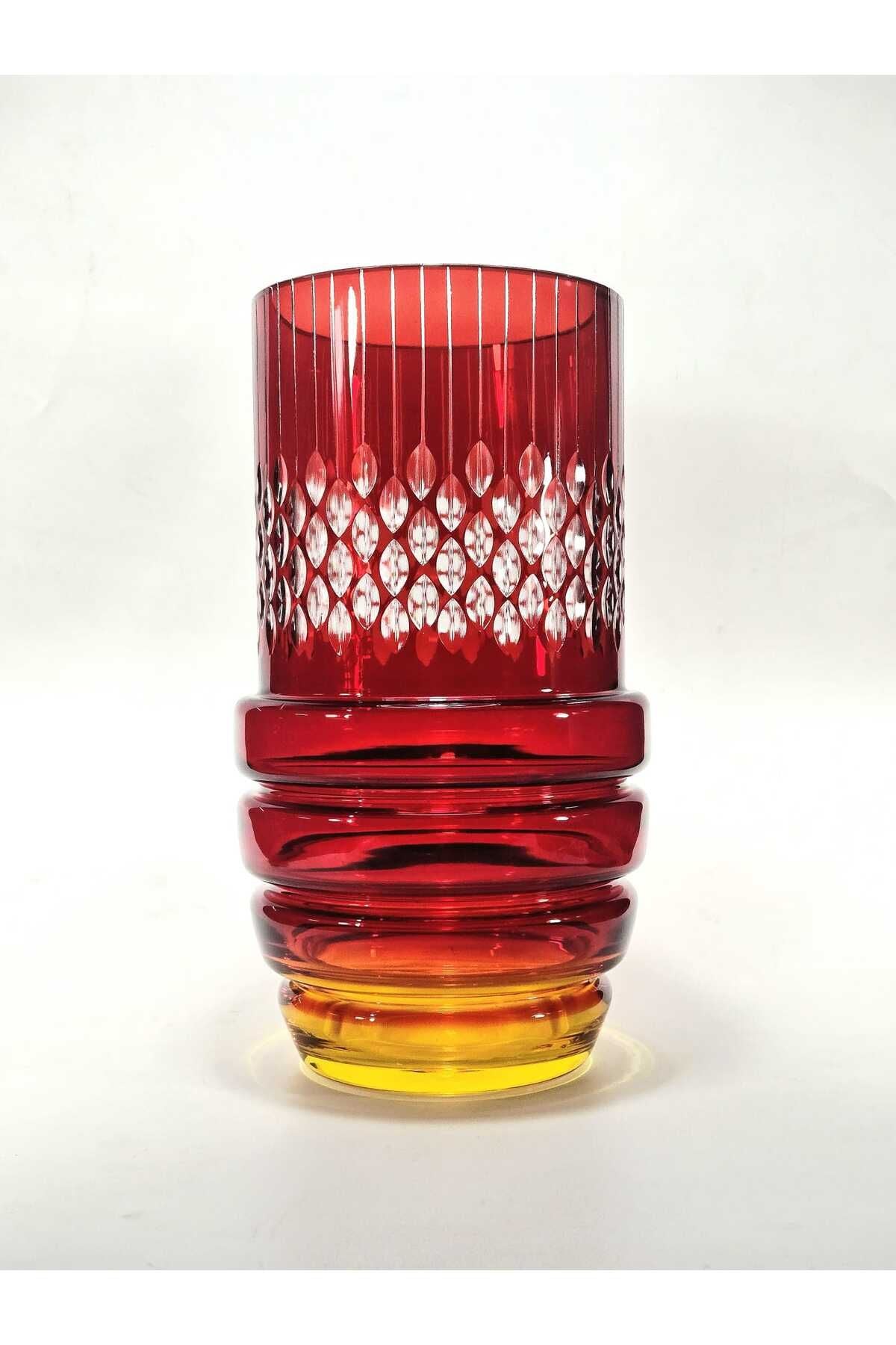 El Yapımı Kristal Kesim Bohems Damla Desenli Twis Dekoratif Vazo Bardak Hediyeli Ürün ikincil görseli