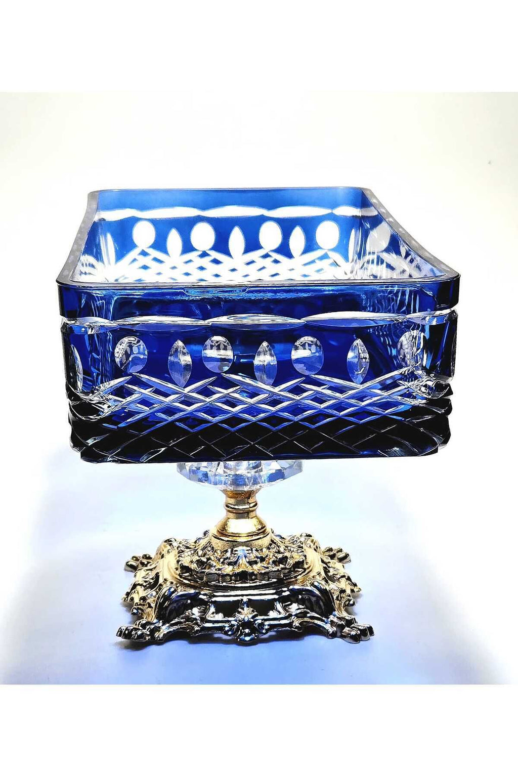 El Yapımı Kristal Royal Desenli Baton Dekoratif Sunumluk Sofra Sunum Kasesi