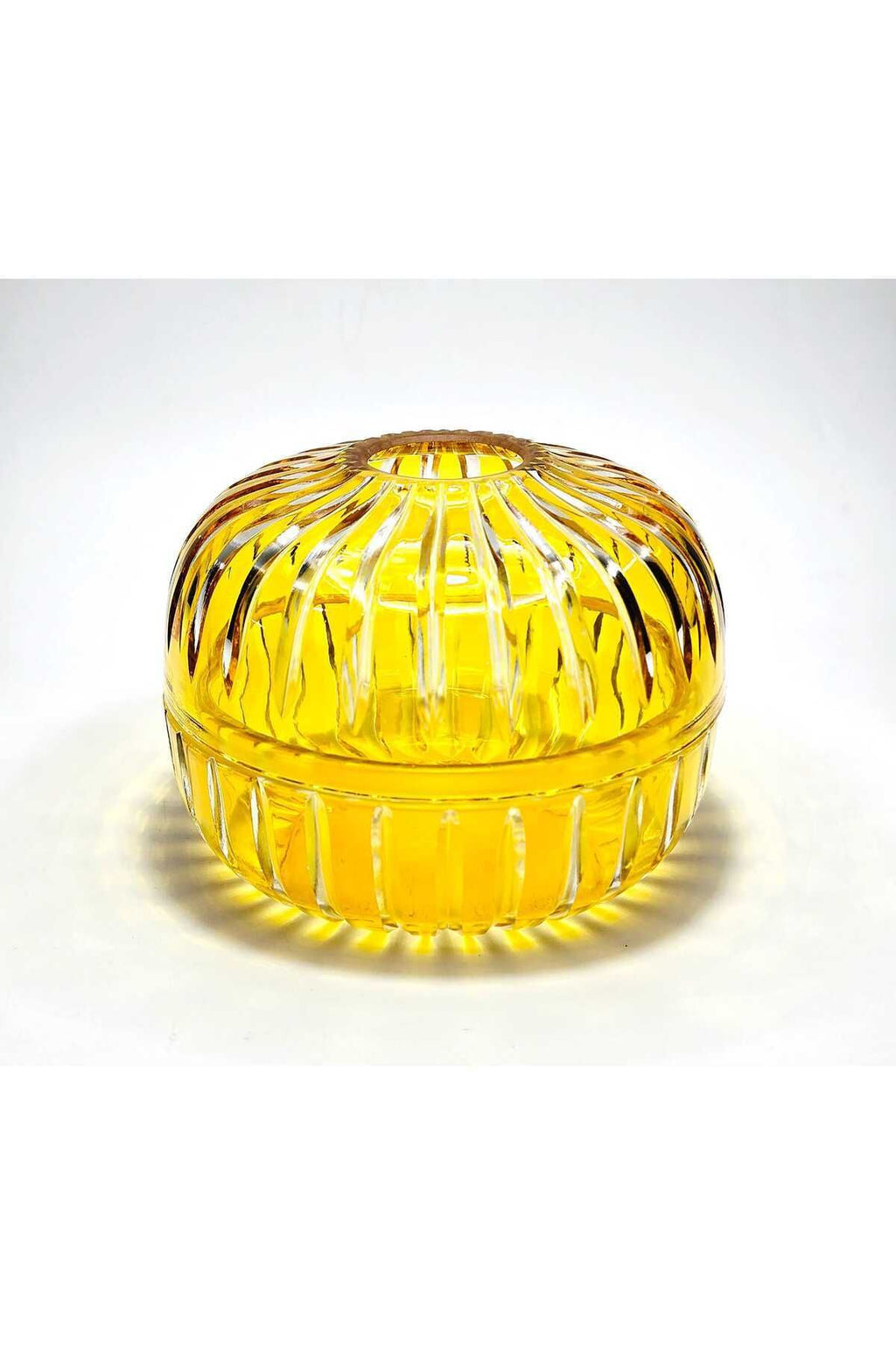 El Yapımı Kesme Kristal Vertical Desen Dekoratif Sunumluk Kapalı Peçetelik Mumluk