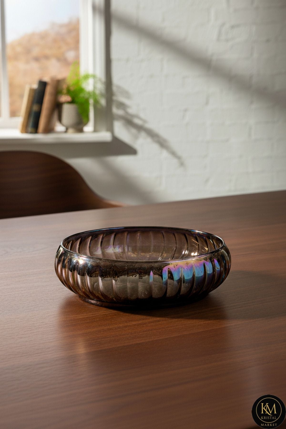 El Yapımı Titanyum Kaplama Bakır Renk Dekoratif Sunumluk Meyvelik Kase