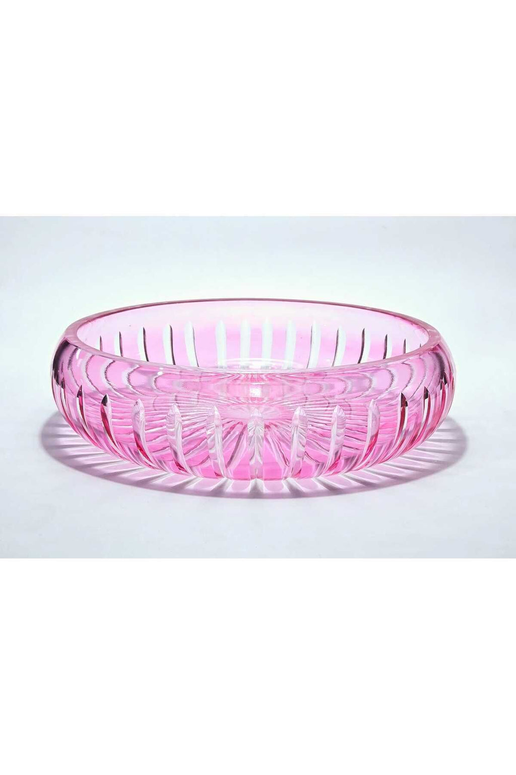 El Yapımı Kesme Kristal Vertical Desen 28 Cm Dekoratif Sunumluk Sofra Sunum Kasesi