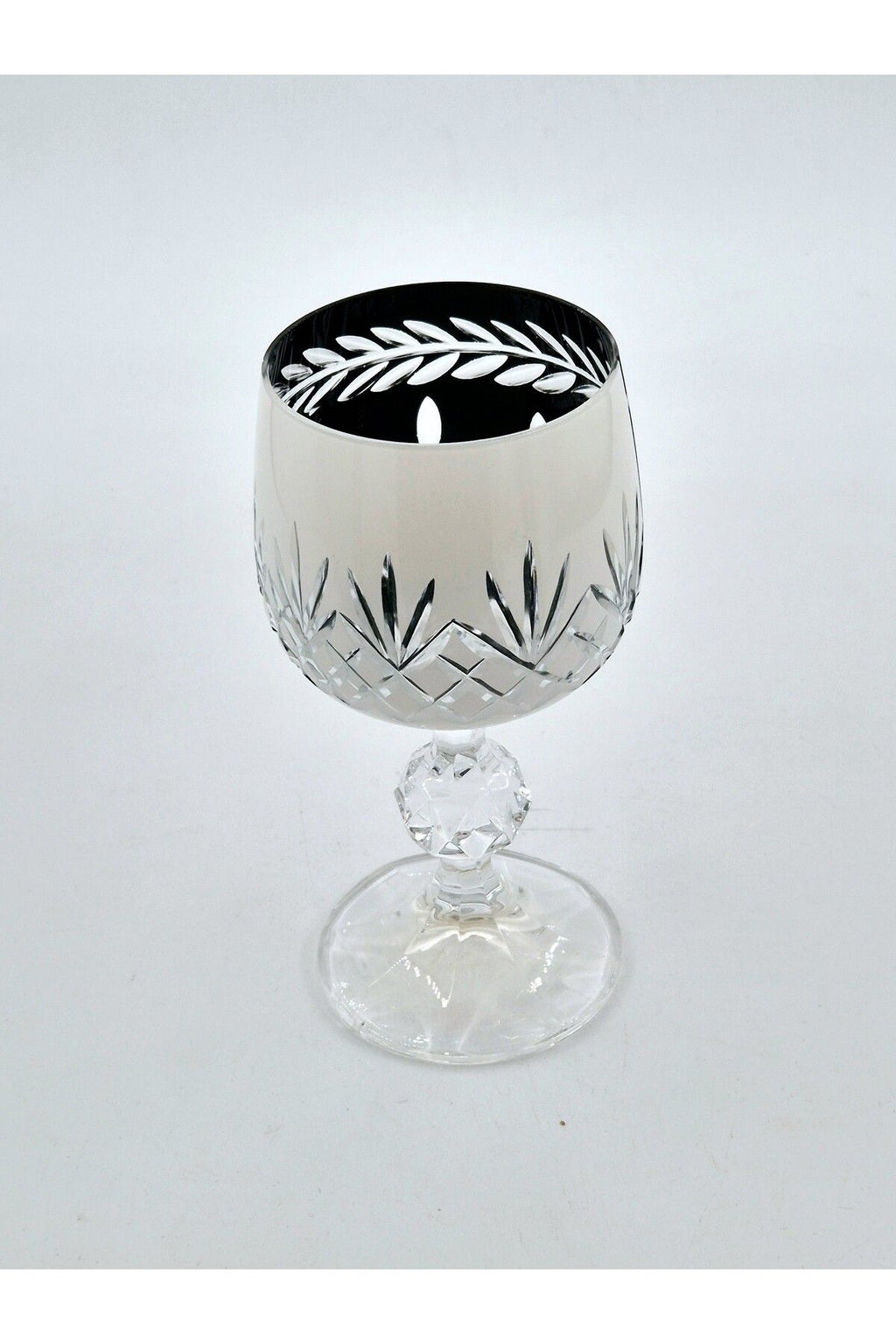 Bohemia Kristal Çift Renk Siyah Beyaz Kadeh Mixed Color Model