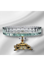 El Yapımı Kesme Kristal Vertical Kesim 25 Cm Dekoratif Sunumluk Kase