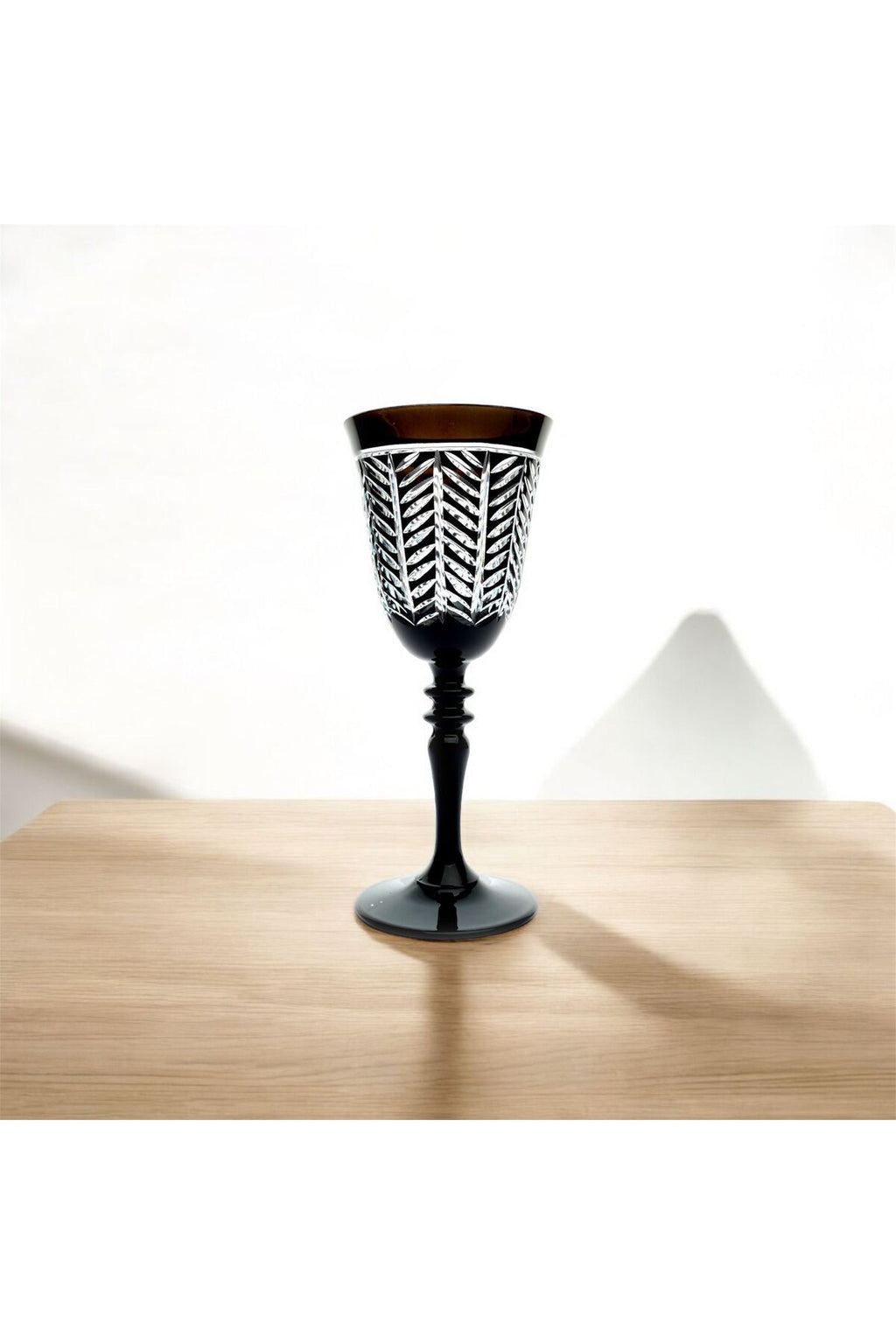 YAPRAK DESENLİ AYAKLI LÜKS BARDAK