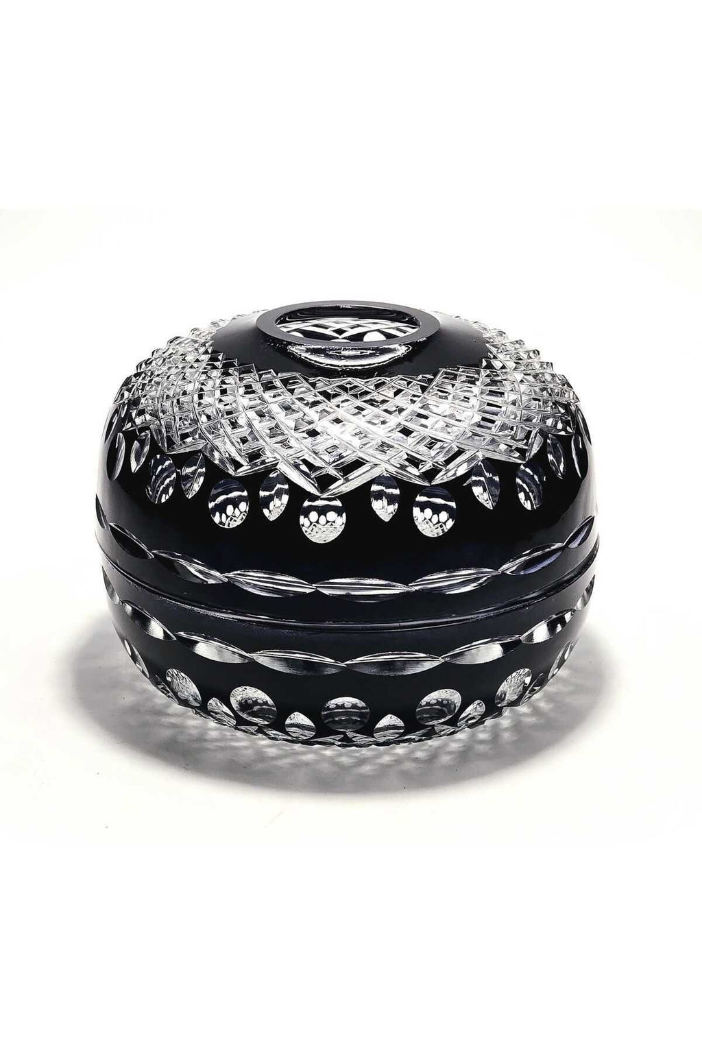 El Yapımı Kesme Kristal Royal Desen Dekoratif Sunumluk Kapalı Peçetelik Mumluk