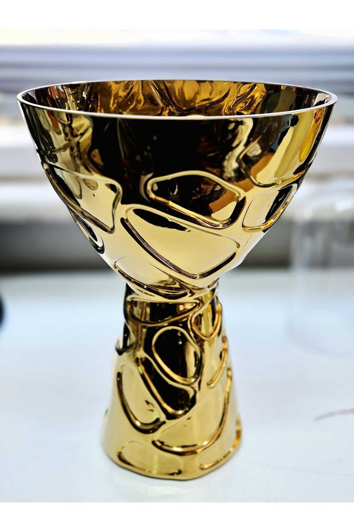 El Yapımı Kristal Class Gold Klasik Dekoratif Vazo Ürün ikincil görseli