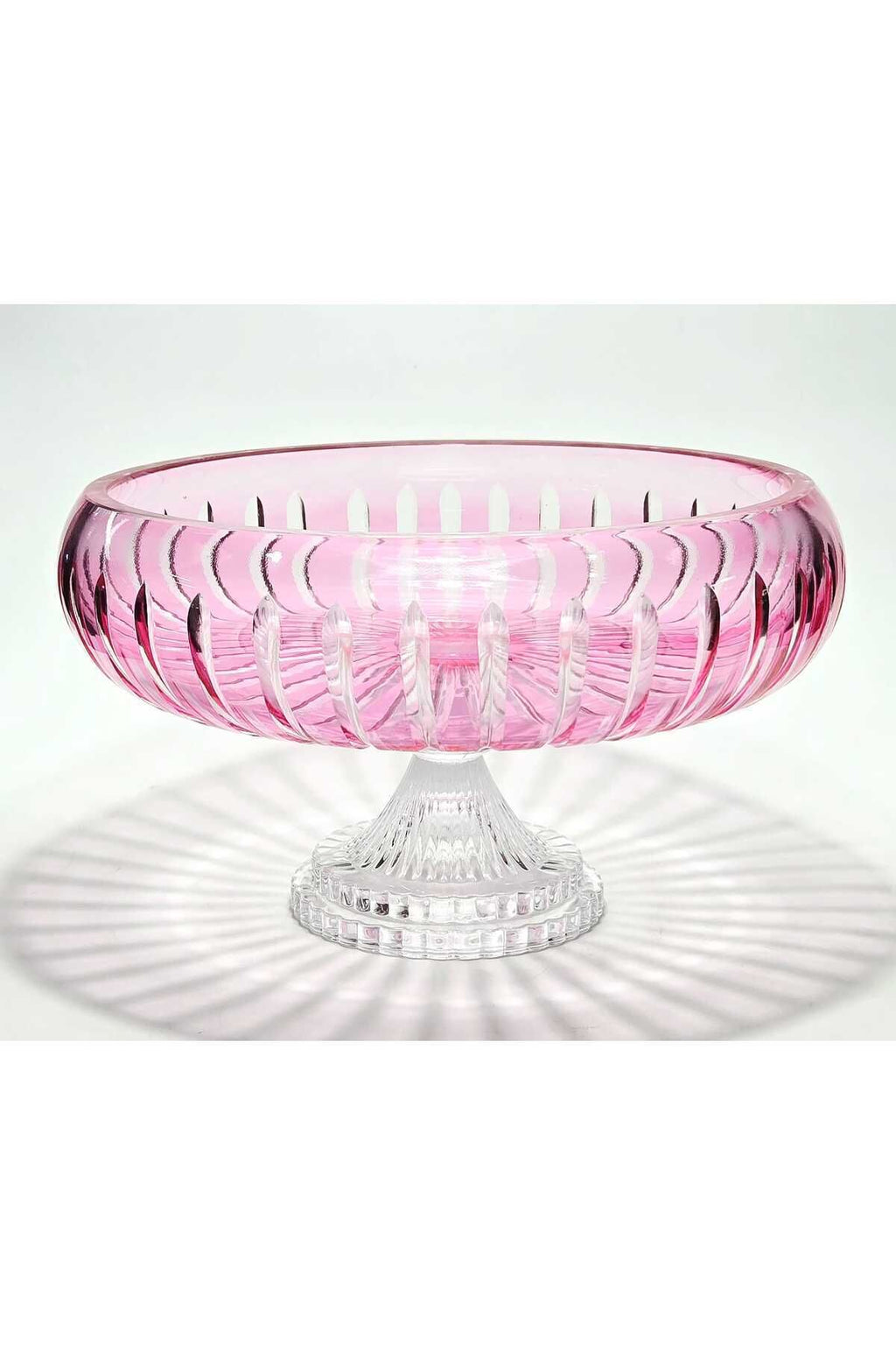 El Yapımı Kesme Kristal Vertical Desen 28 Cm Dekoratif Sunumluk Ayaklı Sofra Sunum Kasesi