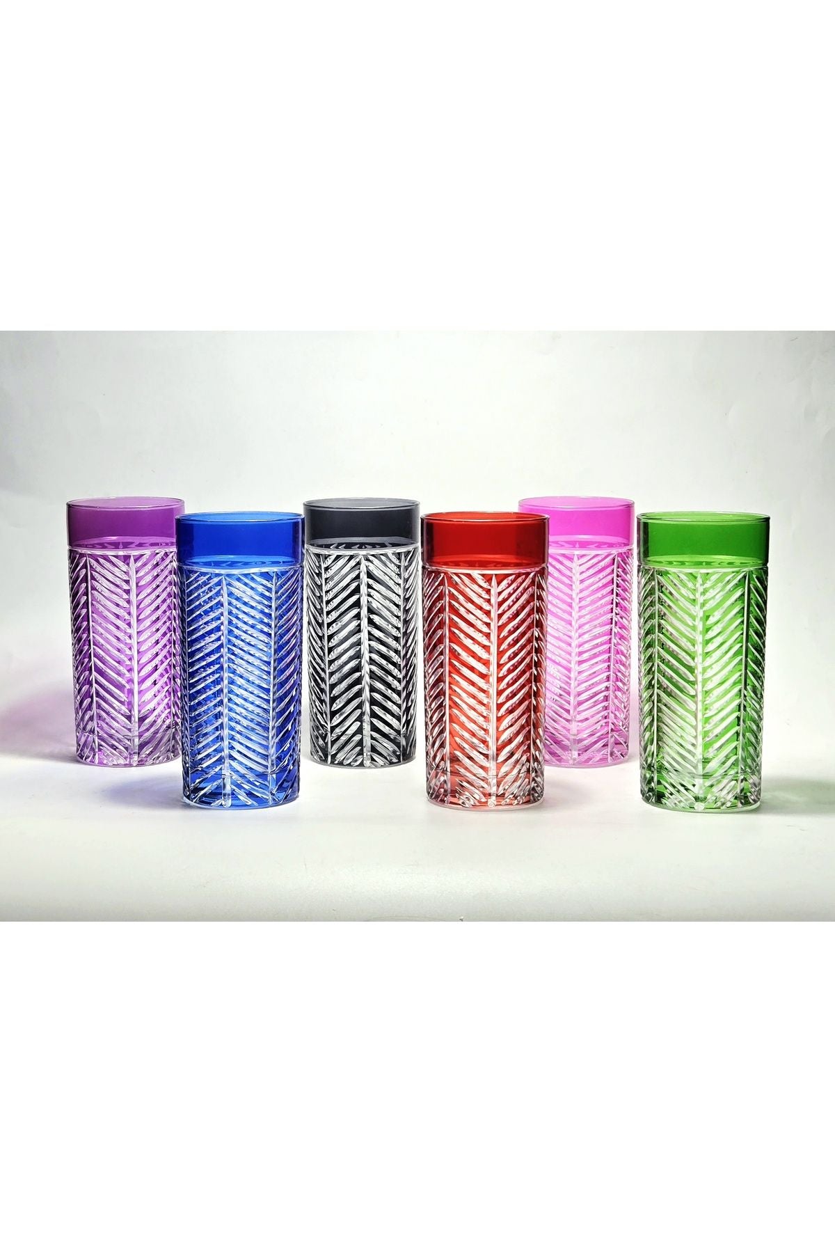 El Yapımı Büyük Meşrubat Bardağı 6lı mix renk