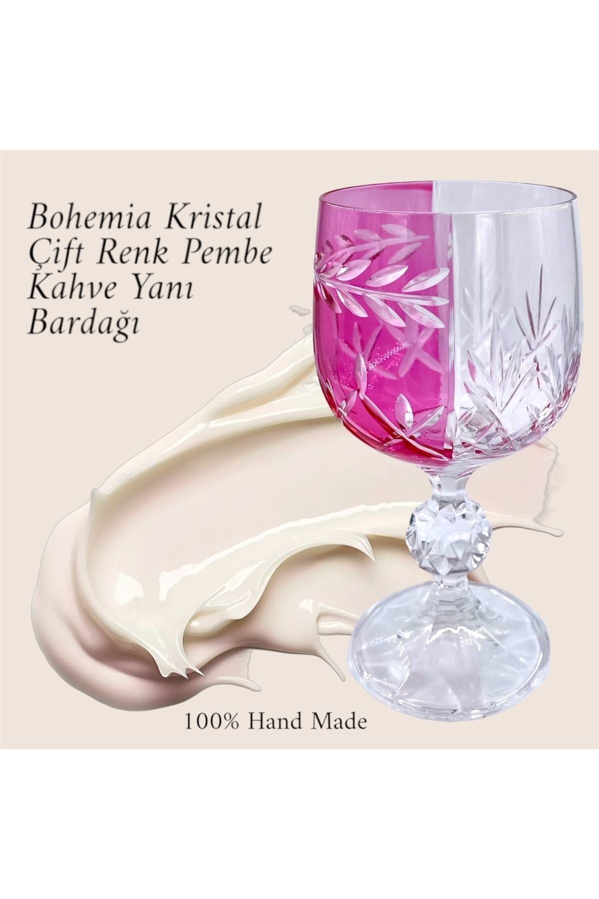 Bohemia Kristal Kadeh Çift Renk Kahve Yanı Bardağı ,passion Model