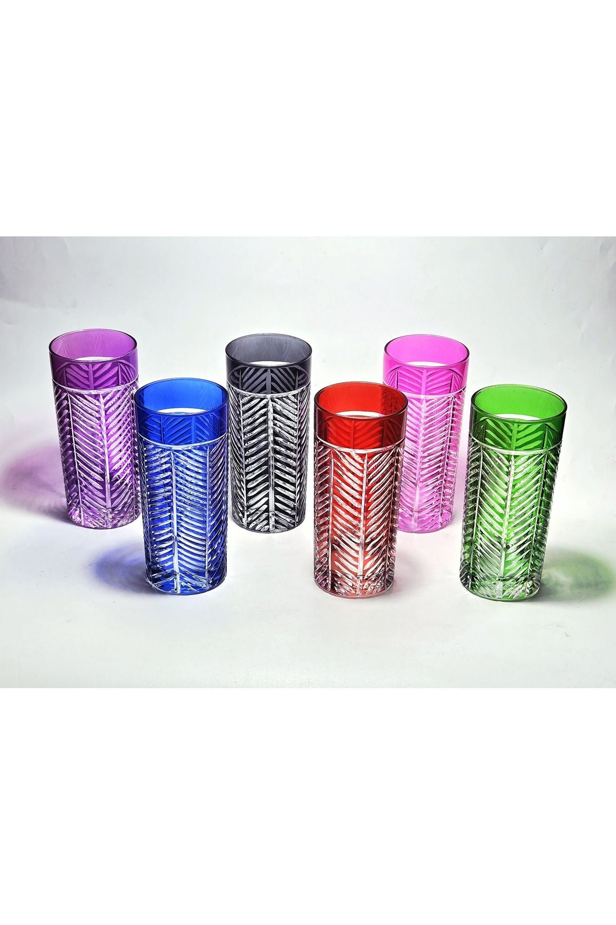 El Yapımı Büyük Meşrubat Bardağı 6lı mix renk